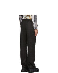 Serapis Brown Wool Grid Lounge Pants