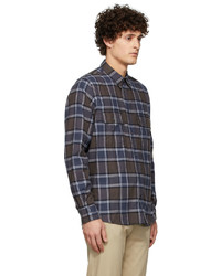 Norse Projects Brown Navy Villads Flannel Shirt