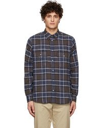 Norse Projects Brown Navy Villads Flannel Shirt