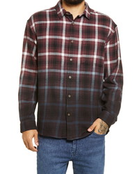BP. Dip Dye Plaid Flannel Button Up Shirt