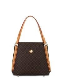 Dark Brown Plaid Leather Bag