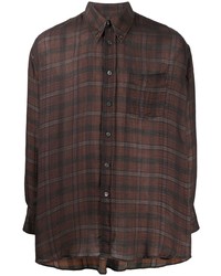 Our Legacy Plaid Print Shirt With Mother Of Pearl Buttons