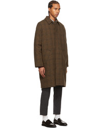 A.P.C. Brown Wool Tweed Mac Coat