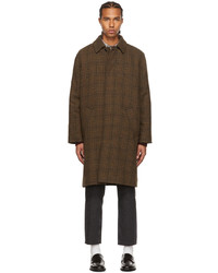 A.P.C. Brown Wool Tweed Mac Coat