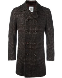 Eleventy Plaid Double Breasted Coat