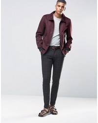 Selected Homme Skinny Checked Pants With Stretch And Turn Up