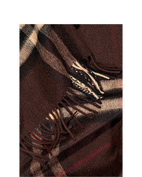 Burberry Shoes Accessories Cashmere Giant Check Scarf In Dark Chestnut Brown