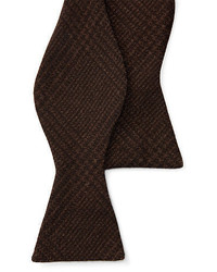 Dark Brown Plaid Silk Bow-tie