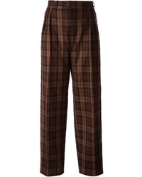Buy ONLY Women Black  Rust Brown Regular Fit Checked Trousers online   Looksgudin
