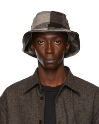 Acne Studios Brown Wool Tartan Bucket Hat