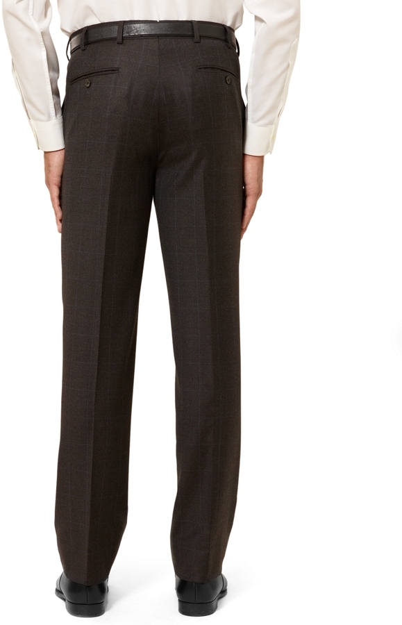 Brooks Brothers Fitzgerald Fit Plain Front Plaid Trousers, $248 ...