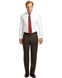 Brooks Brothers Madison Fit Plaid Pleat Front Dress Trousers
