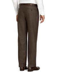 Brooks Brothers Madison Fit Plaid Pleat Front Dress Trousers