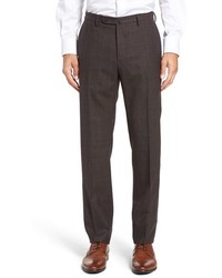 Dark Brown Plaid Wool Pants