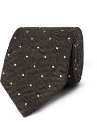 Dunhill Polka Dot Embroidered Wool And Silk Blend Tie
