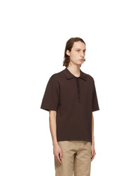 Recto Brown Knit Polo