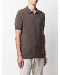 GREY DANIELE ALESSANDRINI Short Sleeved Cotton Polo Shirt