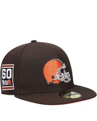 New Era Brown Cleveland Browns 60th Anniversary Patch Team 59fifty Fitted Hat At Nordstrom