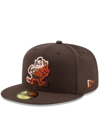 New Era Brown Cleveland Browns Color Dim 59fifty Fitted Hat