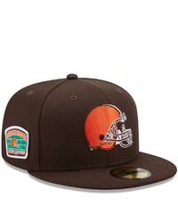 New Era Brown Cleveland Browns Field Patch 59fifty Fitted Hat