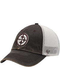 '47 Brown Pittsburgh Ers Oil Cloth Trucker Clean Up Adjustable Hat