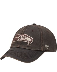'47 Brown Seattle Seahawks Oil Cloth Clean Up Adjustable Hat