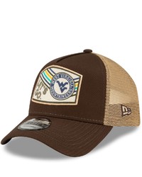 New Era Brown West Virginia Mountaineers Guide Trucker 9forty Snapback Hat