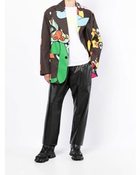Walter Van Beirendonck All Over Graphic Print Blazer With Mask