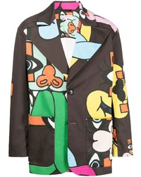 Walter Van Beirendonck All Over Graphic Print Blazer With Mask