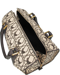 Chopard Milano Leather Trim Canvas Handbag Brown