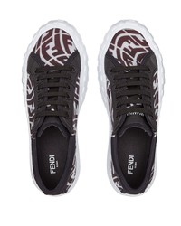 Fendi Ff Logo Lace Up Sneakers