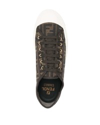 Fendi Jacquard Logo Low Top Sneakers