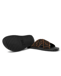 Fendi Logo Appliqud Webbing Sandals