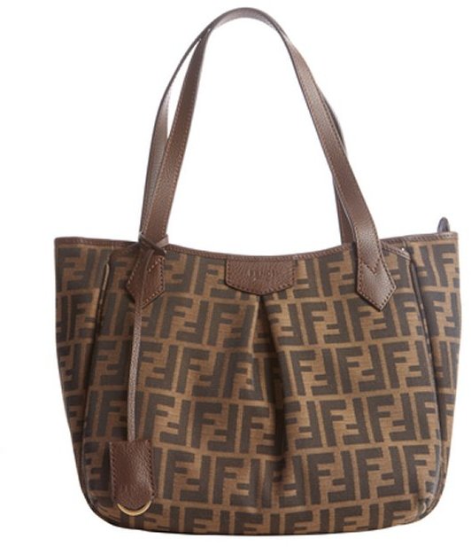 Fendi Brown And Black Canvas Leather Trim Zucca Pattern Shopping Tote | Where to buy & how to wear