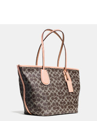 Coach Taxi Zip Top Tote In Signature Canvas