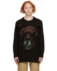 Doublet Black Knit Bear Jacquard Sweatshirt