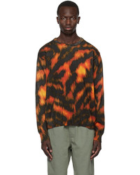 Stussy Black Orange Printed Sweater
