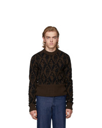 Stefan Cooke Brown And Black Jacquard Sweater