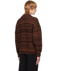 Serapis Brown Black Crewneck Sweater