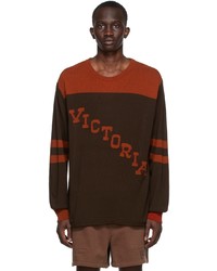 Bode Brown Orange Victoria Sweater