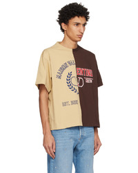 Valentino Beige Brown Paneled T Shirt