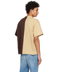 Valentino Beige Brown Paneled T Shirt