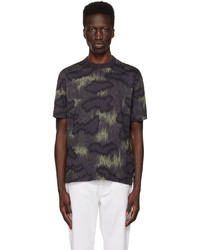 Ps By Paul Smith Black Green Camouflage T Shirt