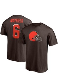 FANATICS Branded Baker Mayfield Brown Cleveland Browns Player Icon Name Number T Shirt