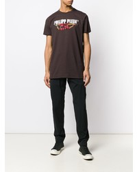 Philipp Plein Flame Gold Cut T Shirt