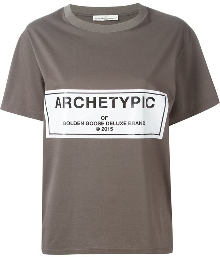 præcedens væv bånd Golden Goose Deluxe Brand Printed Round Neck T Shirt, $285 | farfetch.com |  Lookastic