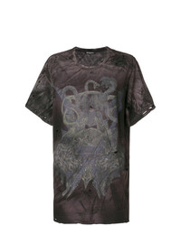 Balmain Snake Print Distressed T Shirt
