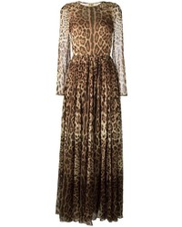 Dolce & Gabbana Leopard Print Long Dress