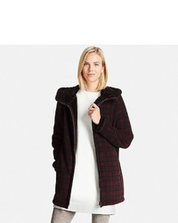 Uniqlo Printed Fluffy Long Sleeve Fleece Coat