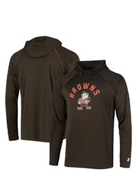 STARTE R Brown Cleveland Browns Throwback Raglan Hoodie Long Sleeve T Shirt At Nordstrom
